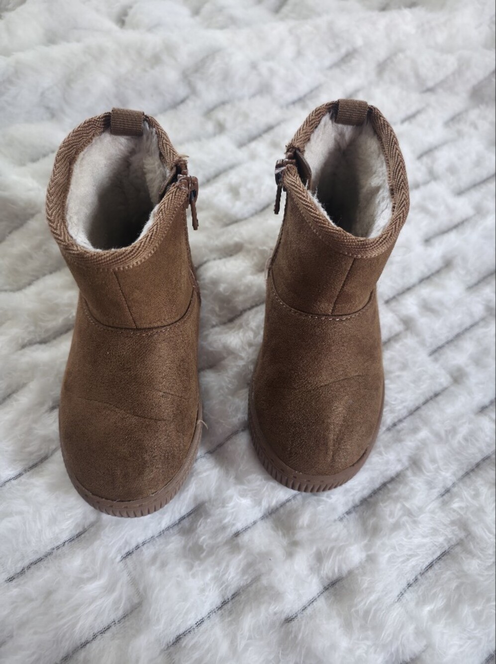 Cat & Jack Brown Kids Faux Fur-Lined Ankle Boots
